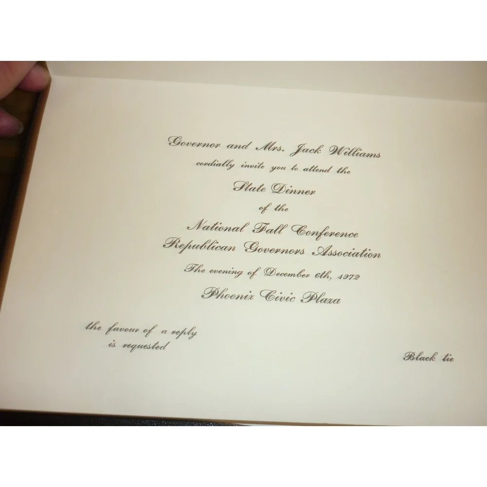 1972 Nixon Republican Governors State Ball Invitation Set Arizona Jack‎ Williams